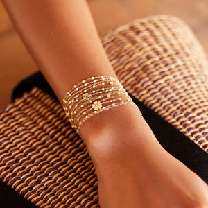 Gigi Clozeau -Bracelet blanc Classique Gigi, or rose, 17 cm