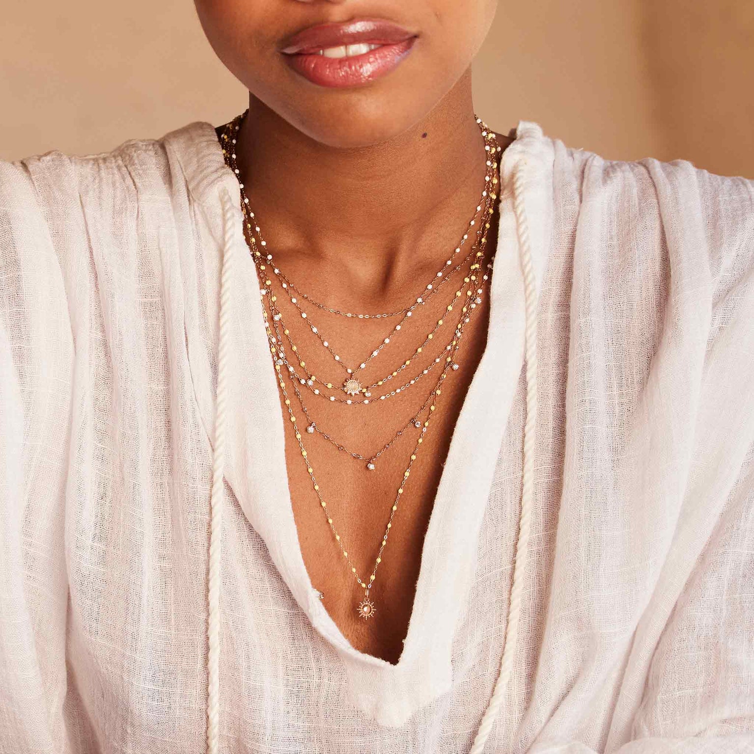 Gigi Clozeau - Collier sparkle Gigi Suprême, or jaune, 3 diamants