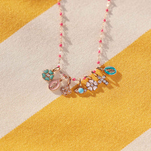 Gigi Clozeau - Pendentif Madone résine turquoise vert, or rose