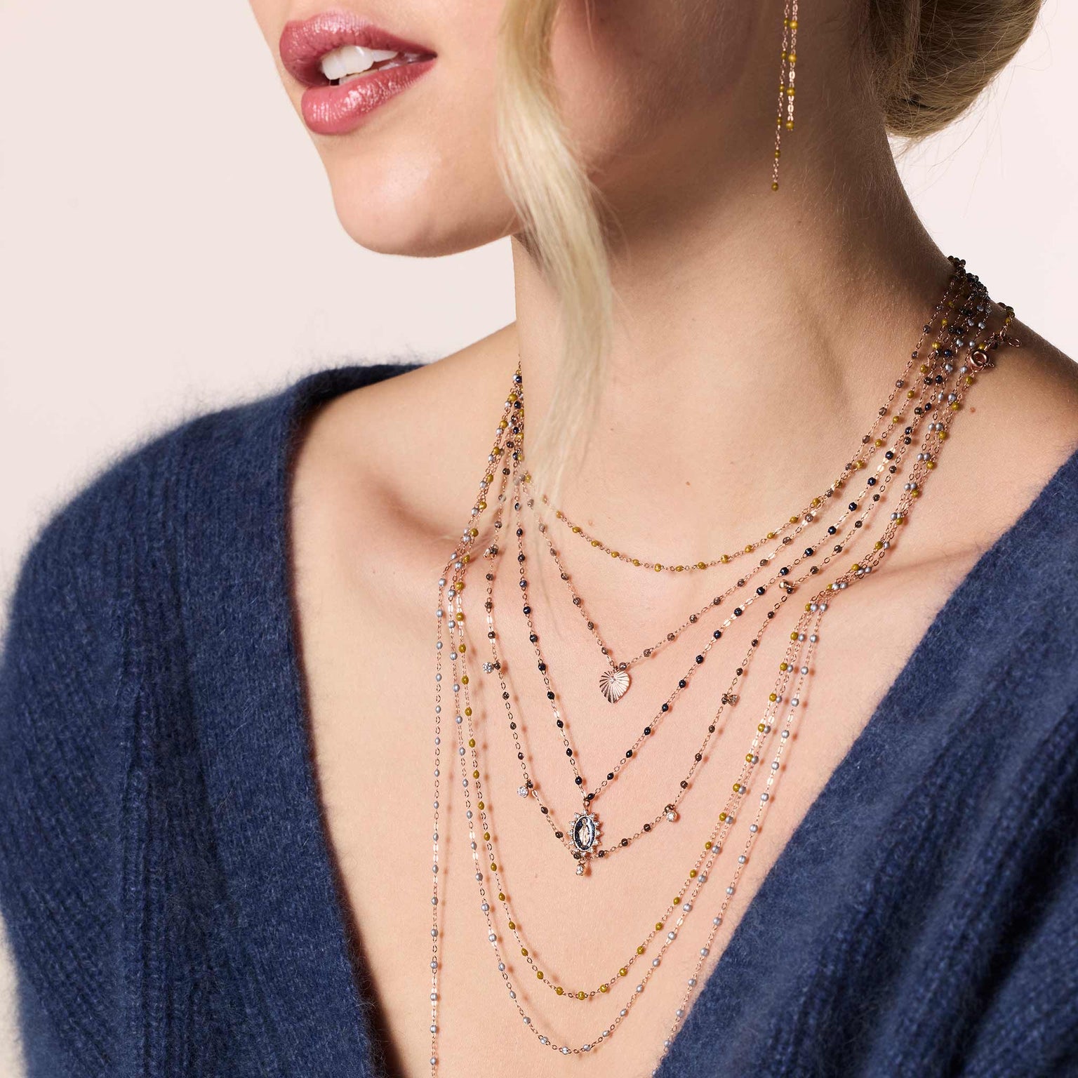 Gigi Clozeau - Classic Gigi Silver sautoir, Rose Gold, 60 cm