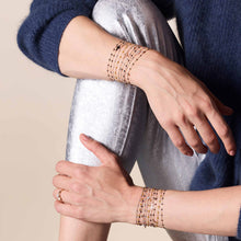 Gigi Clozeau - Classic Cross Vintage Diamond Silver bracelet, Rose Gold, 17 cm