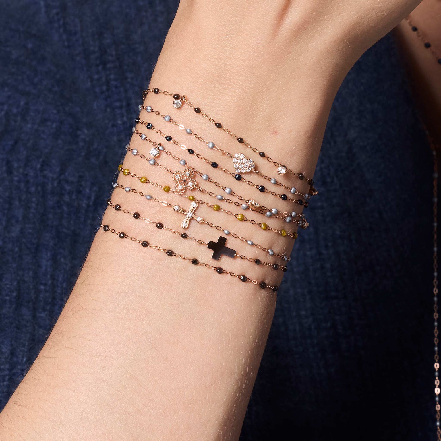 Gigi Clozeau - In Love Diamond Bracelet, Silver, Rose Gold, 17 cm