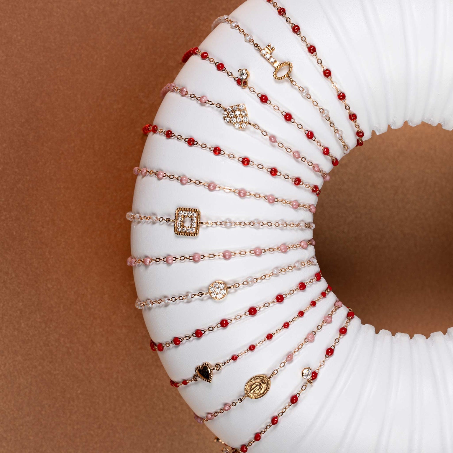 Gigi Clozeau - Bracelet opale Trésor, diamants, or jaune, 17 cm