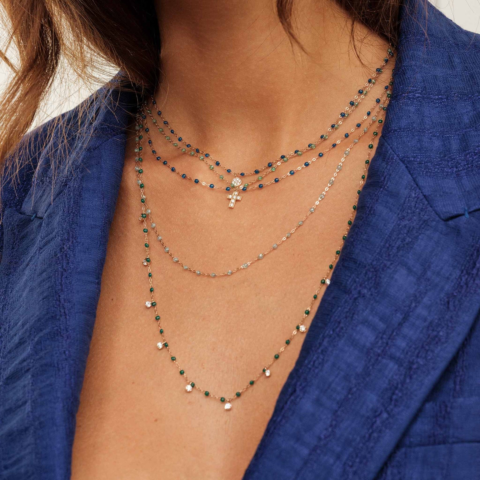 Collier aqua Classique Gigi, 50 cm