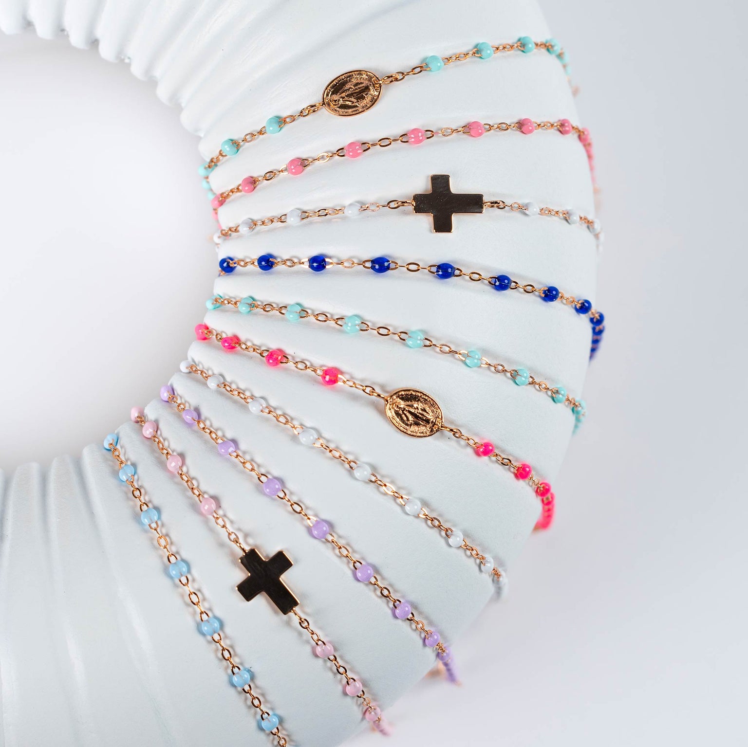 Gigi Clozeau - Bracelet parme Classique Gigi, or rose, 15 cm