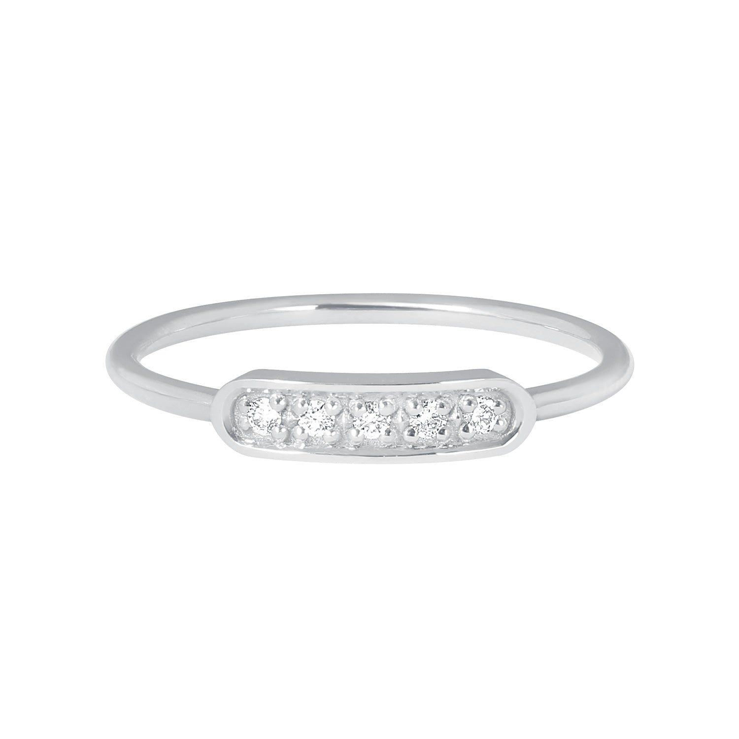 Gigi Clozeau - Bague Ama, 5 diamants, or blanc, T 54
