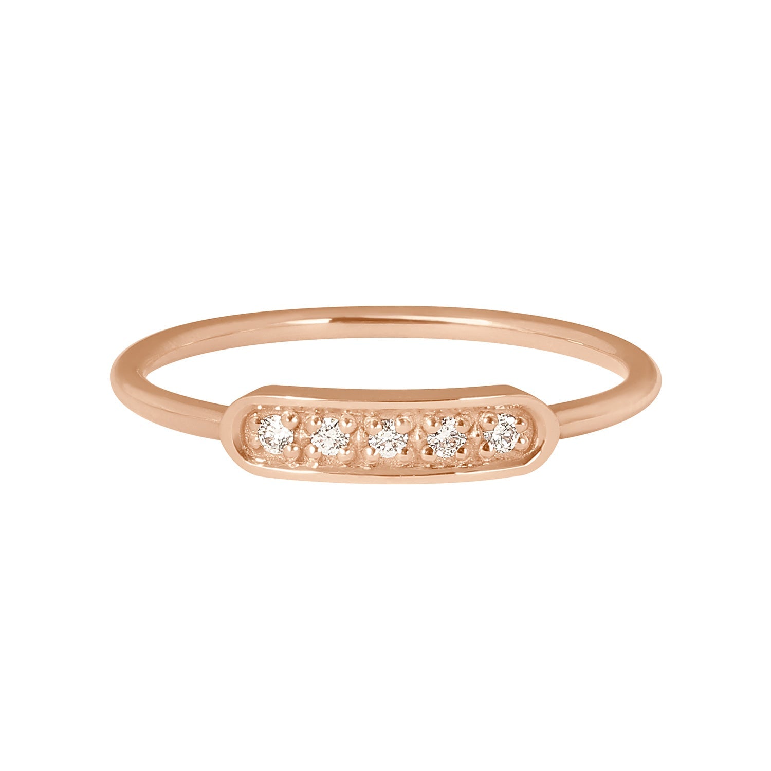 Gigi Clozeau - Bague Ama, 5 diamants, or rose, T 53