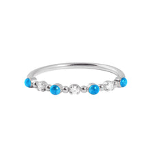 Gigi Clozeau - Bague azur Classique Gigi, 3 diamants, or blanc, T 51
