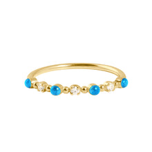 Gigi Clozeau - Bague azur Classique Gigi, 3 diamants, or jaune, T 53