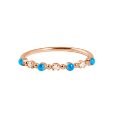 Gigi Clozeau - Bague azur Classique Gigi, 3 diamants, or rose, T 54