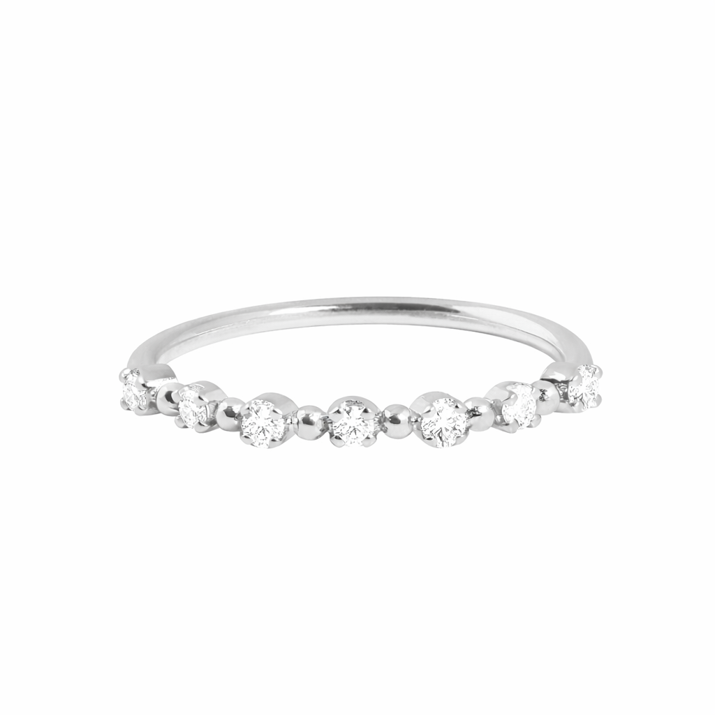 Gigi Clozeau - Classic Gigi 7 Diamonds Ring, White Gold, Size 51