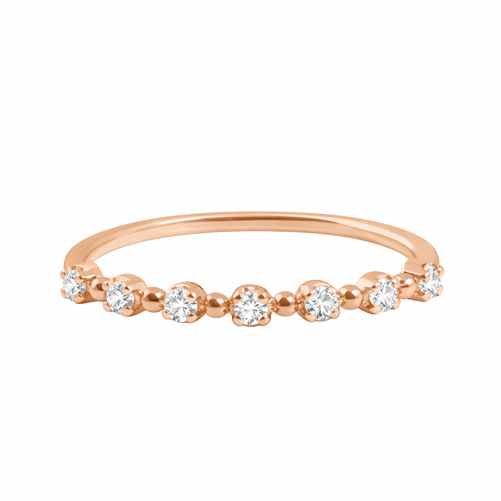 Gigi Clozeau - Bague Classique Gigi, 7 diamants, or rose, T 54