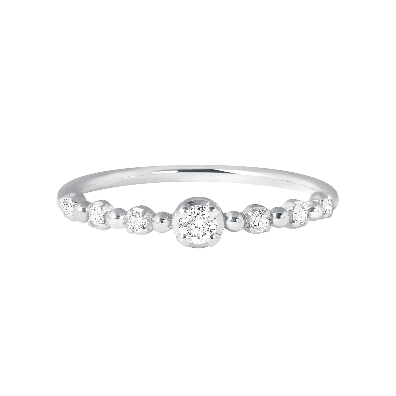 Gigi Clozeau - Bague Solitaire Gigi, diamants, or blanc, T 49