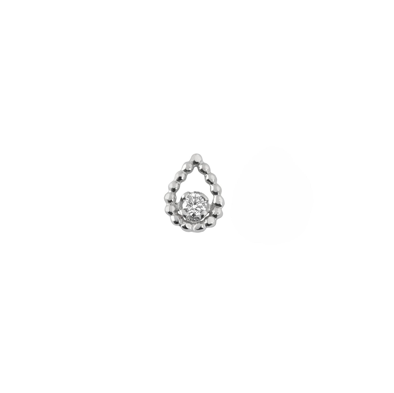 Gigi Clozeau - Boucle d'oreille unique Lucky Lotus, diamant, or blanc