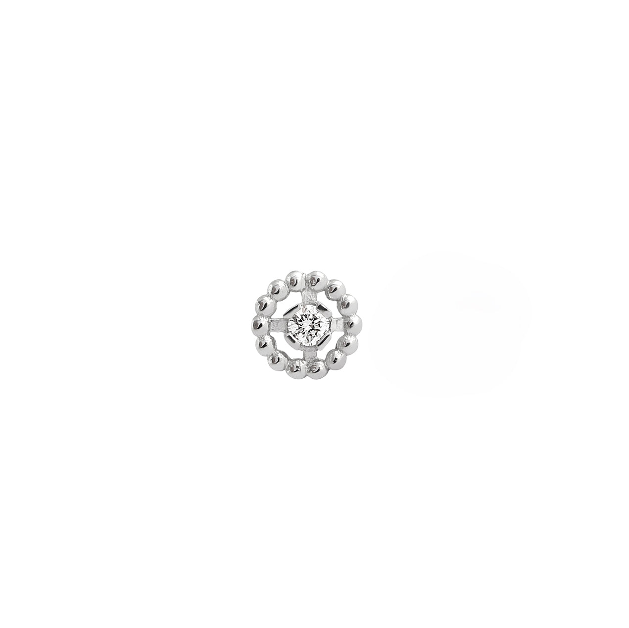 Gigi Clozeau - Boucle d'oreille unique Lucky Puce, diamant, or blanc