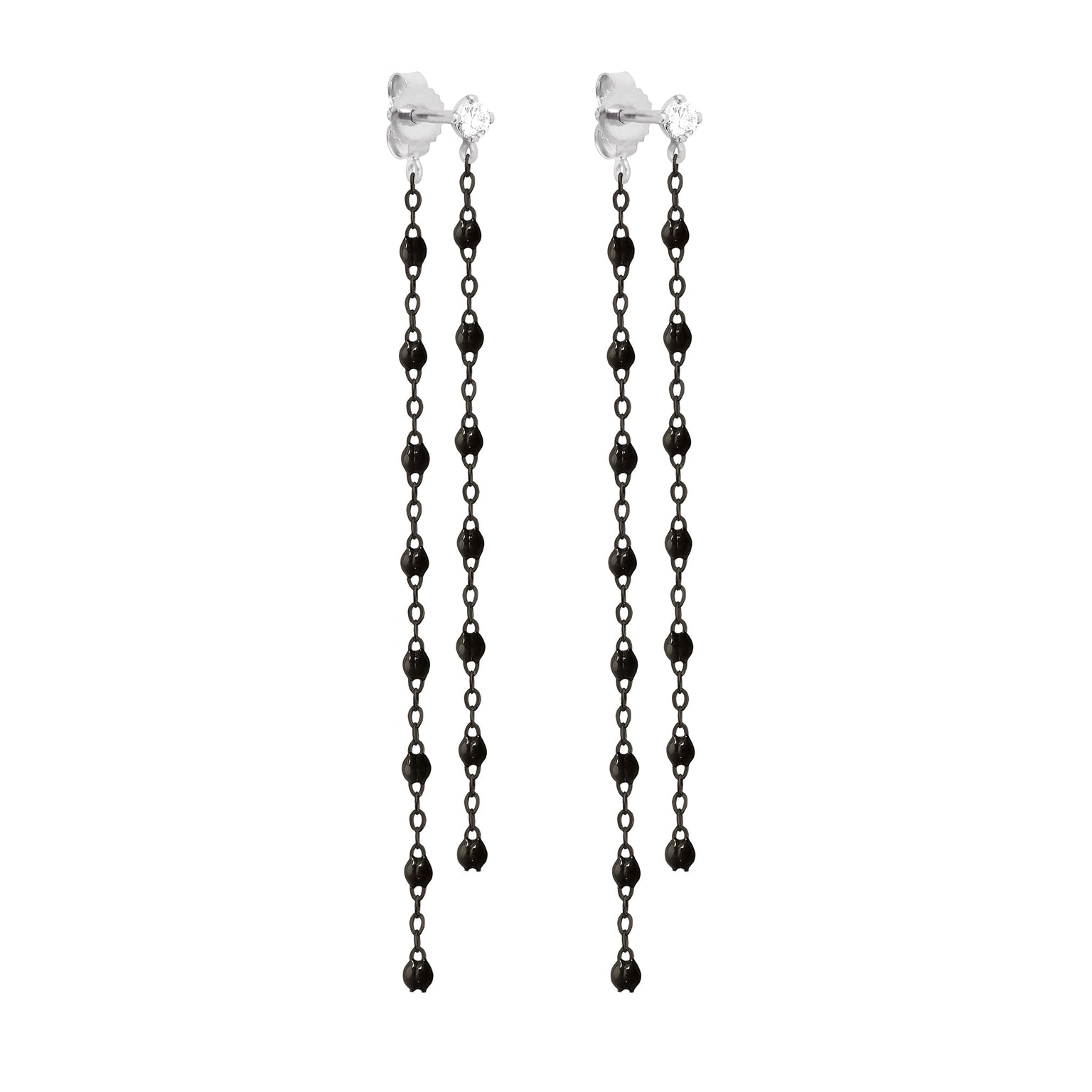 Gigi Clozeau - Boucles d'oreilles Dansantes Classique Gigi noires, diamants, or noir