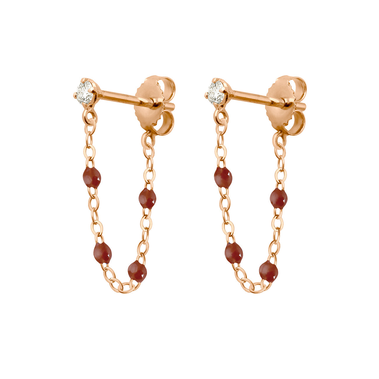 Gigi Clozeau - Boucles d’oreilles moka Gigi Suprême, or rose, diamants