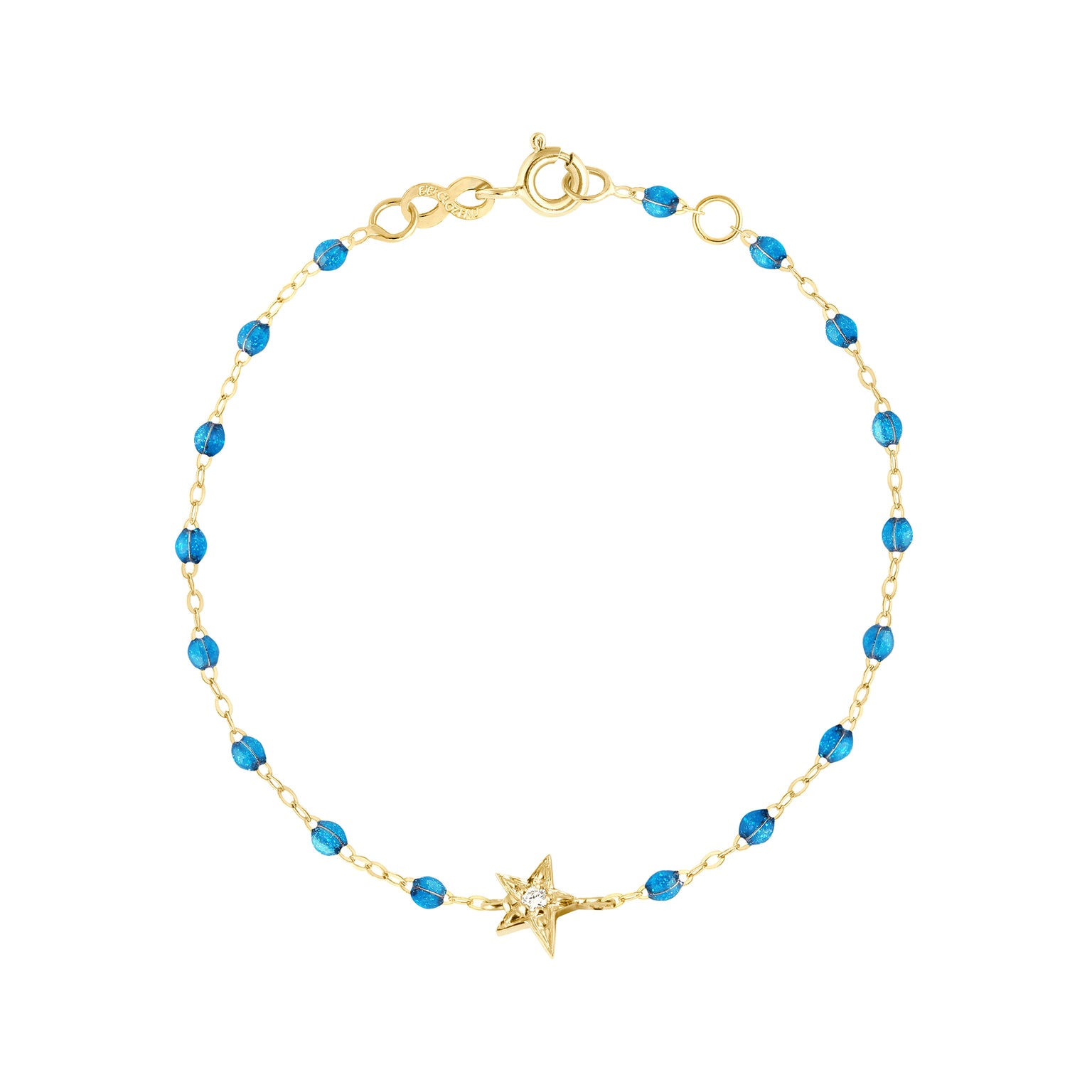 Gigi Clozeau - Bracelet azur Etoile diamant, or jaune, 17 cm