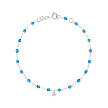 Gigi Clozeau - Bracelet azur Gigi Suprême, or blanc, 1 diamant, 17 cm
