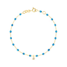 Gigi Clozeau - Bracelet azur Gigi Suprême, or jaune, 1 diamant, 17 cm