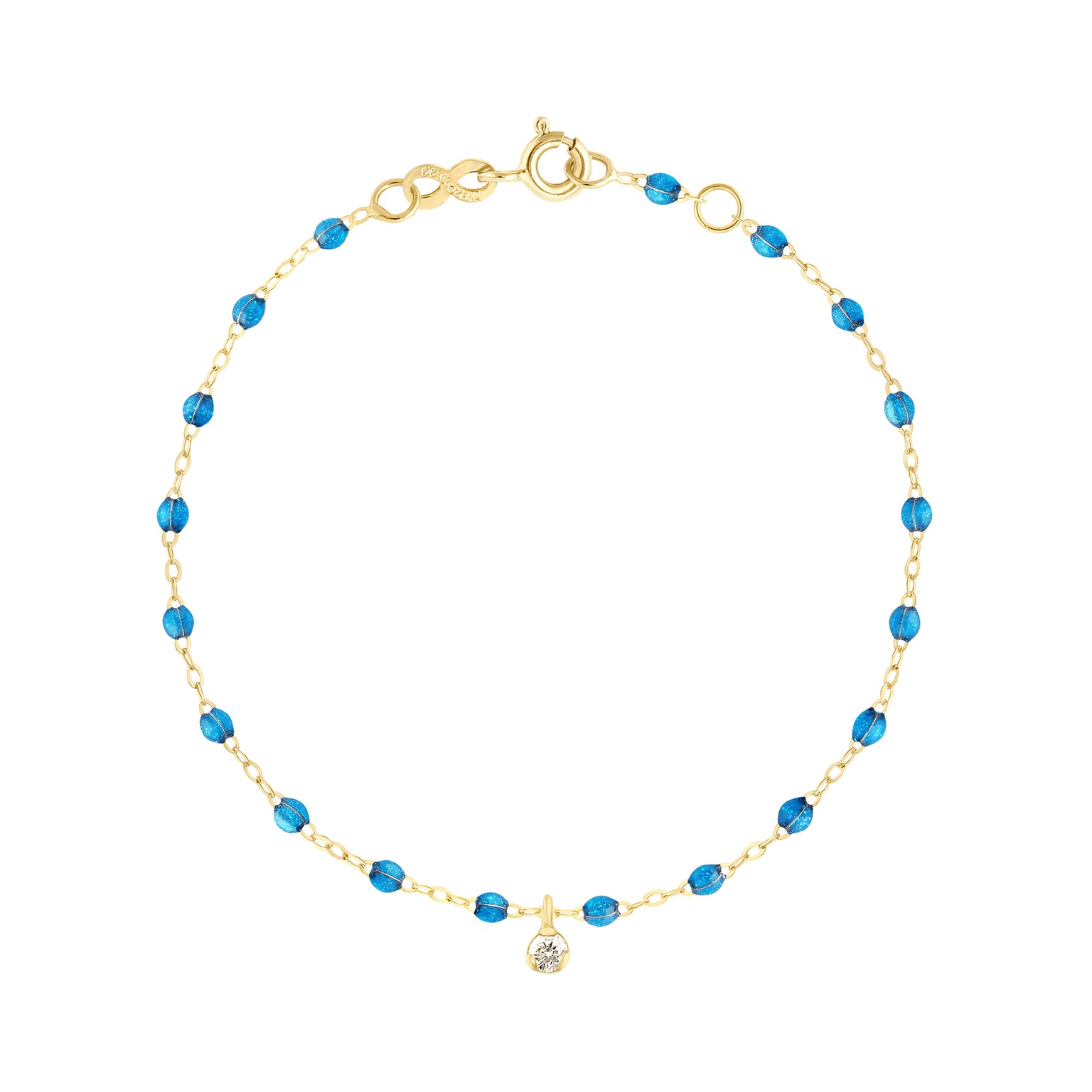Gigi Clozeau - Bracelet azur Gigi Suprême, or jaune, 1 diamant, 17 cm
