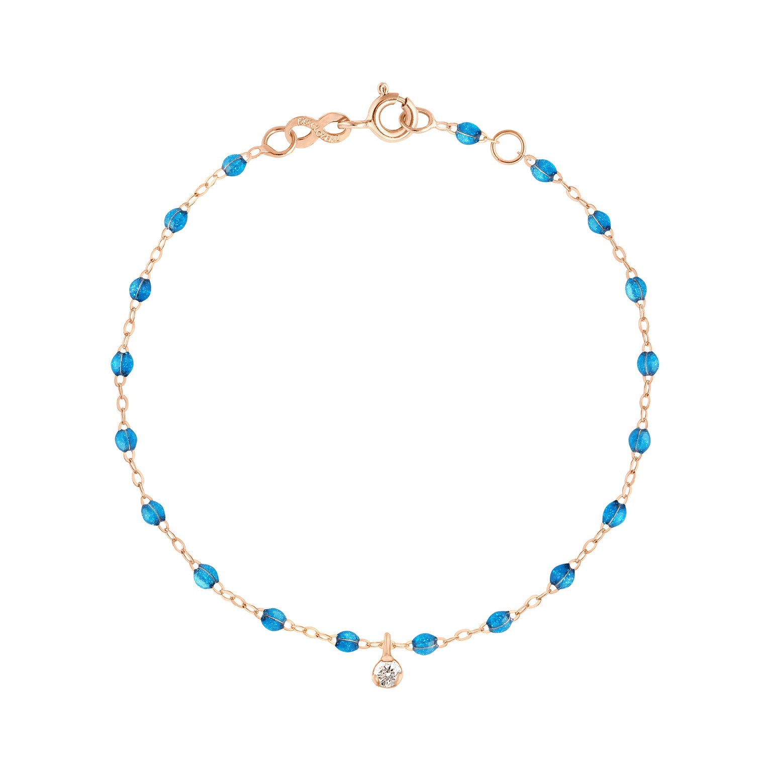 Gigi Clozeau - Bracelet azur Gigi Suprême, or rose, 1 diamant, 17 cm
