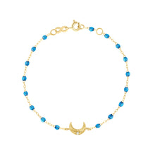 Gigi Clozeau - Bracelet azur Lune, diamant, or jaune, 17 cm