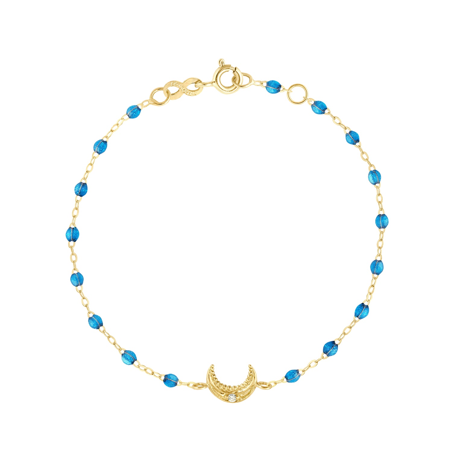 Gigi Clozeau - Bracelet azur Lune, diamant, or jaune, 17 cm