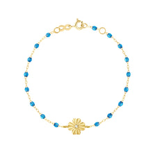 Gigi Clozeau - Bracelet azur Trèfle Lumière, diamant, or jaune, 17 cm