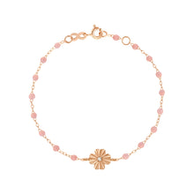 Gigi Clozeau - Bracelet blush Trèfle Lumière, diamant, or rose, 17 cm