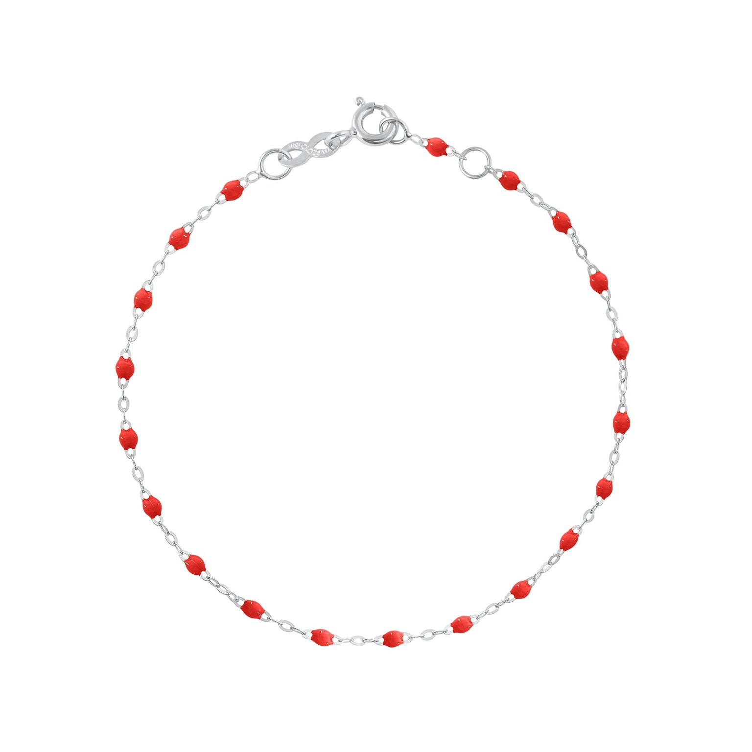 Gigi Clozeau - Bracelet coquelicot Classique Gigi, or blanc, 24 cm