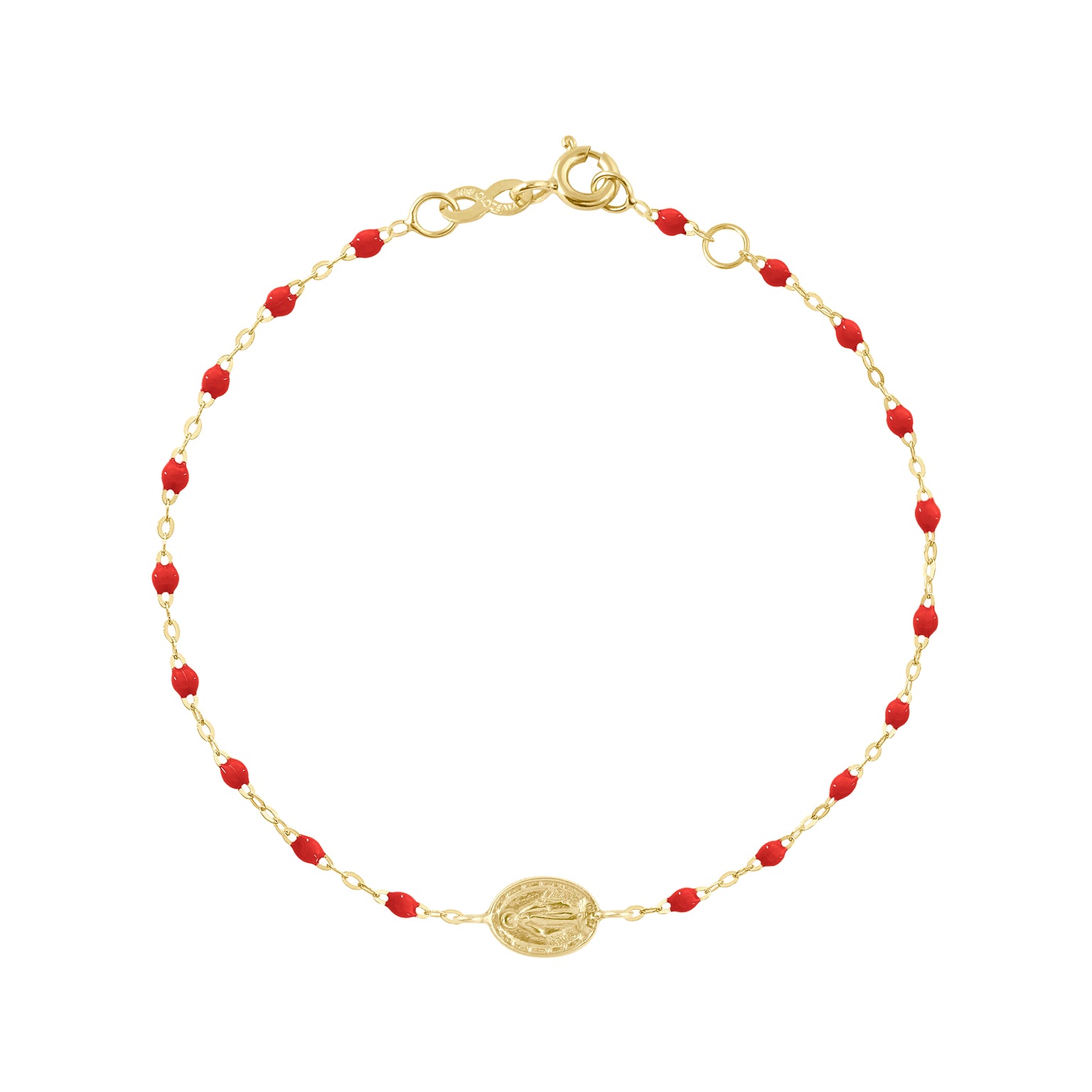 Gigi Clozeau - Bracelet coquelicot Madone, or jaune, 17 cm 