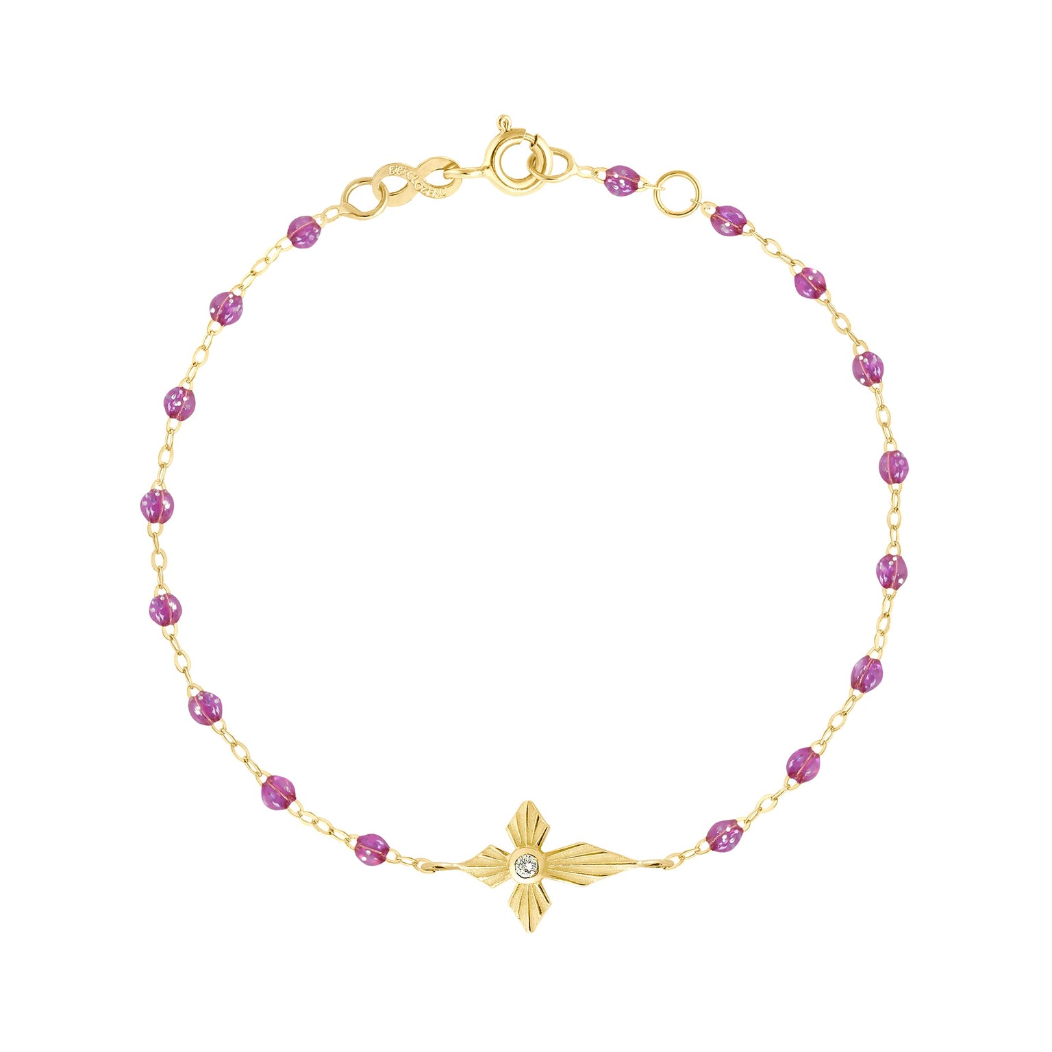 Gigi Clozeau - Bracelet galaxy Croix Lumière, diamant, or jaune, 17 cm