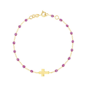 Gigi Clozeau - Bracelet galaxy Croix, or jaune, 17 cm