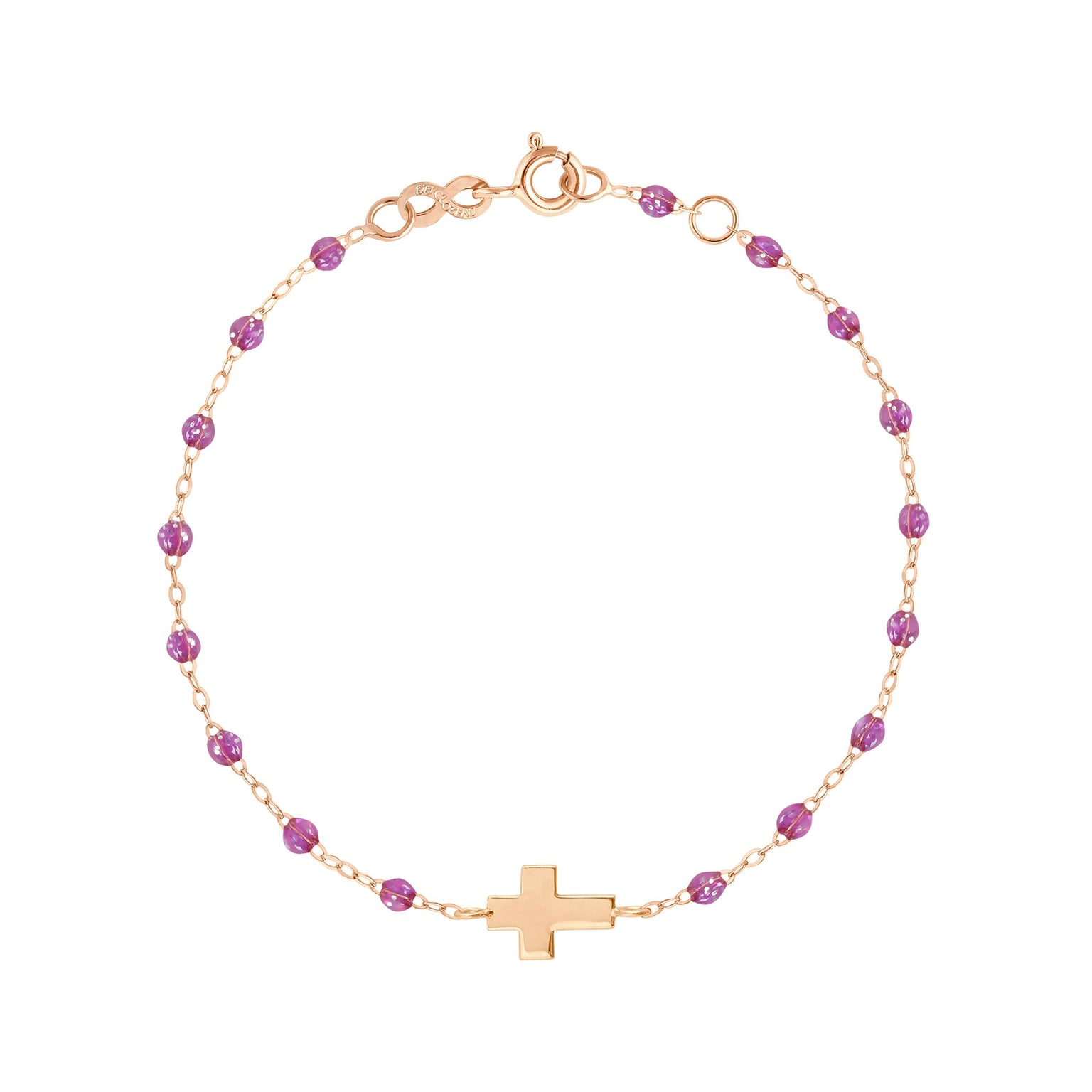 Gigi Clozeau - Bracelet galaxy Croix, or rose, 17 cm
