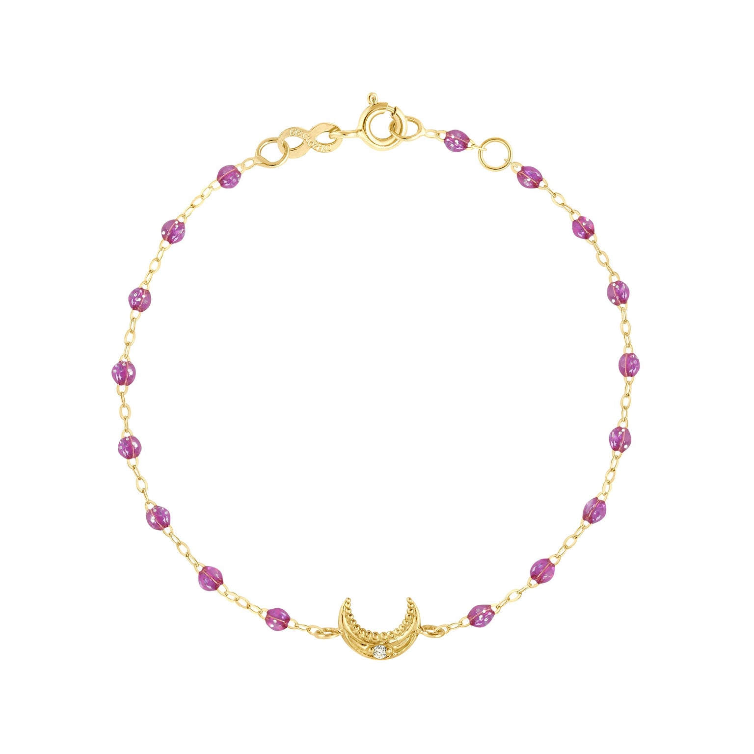 Gigi Clozeau - Bracelet galaxy Lune, diamant, or jaune, 17 cm