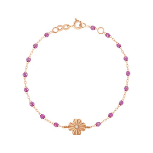 Gigi Clozeau - Bracelet galaxy Trèfle Lumière, diamant, or rose, 17 cm