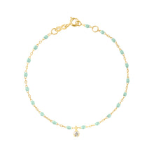 Gigi Clozeau - Bracelet jade Gigi Suprême, or jaune, 1 diamant, 17 cm