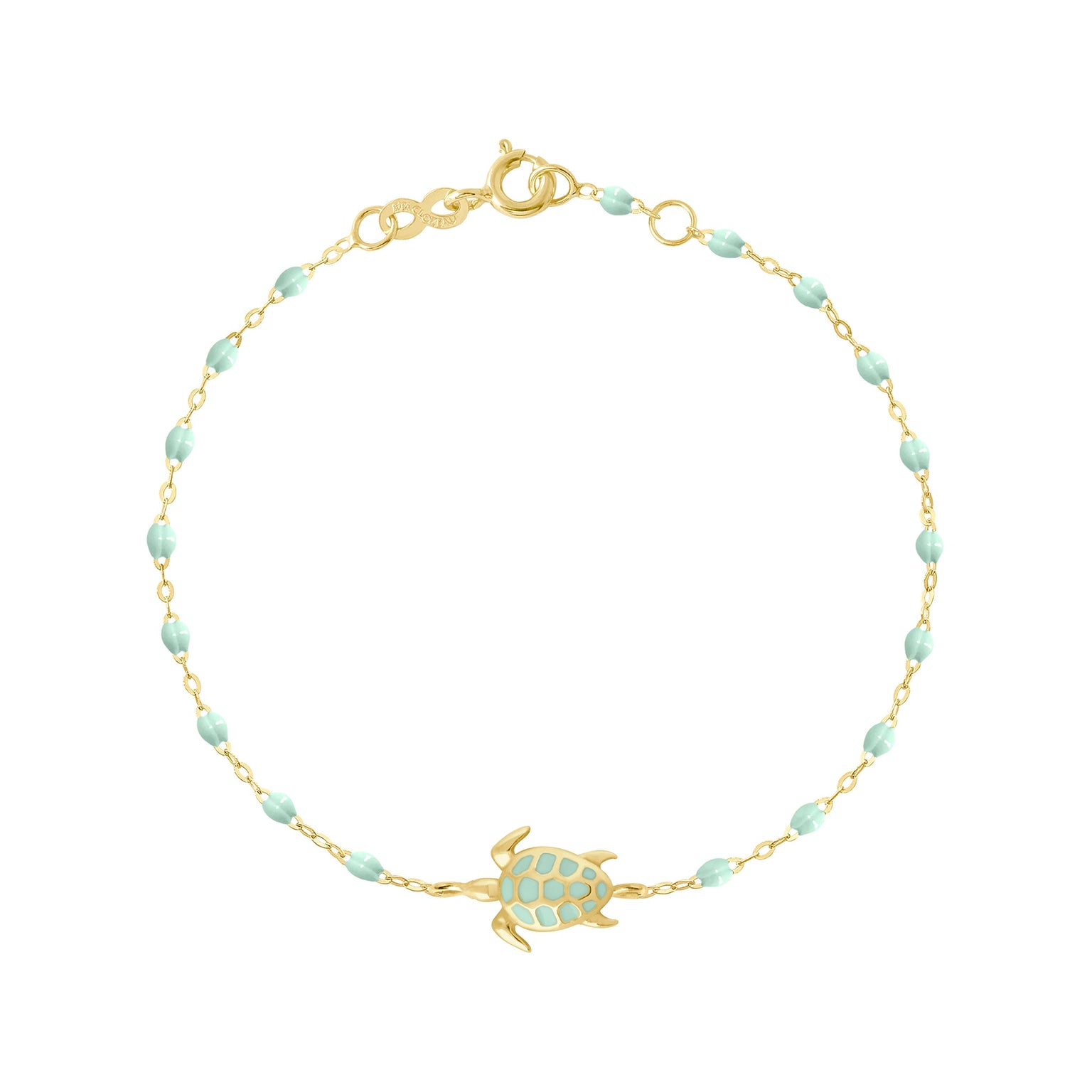 Gigi Clozeau - Bracelet jade Tortue, or jaune, 17 cm