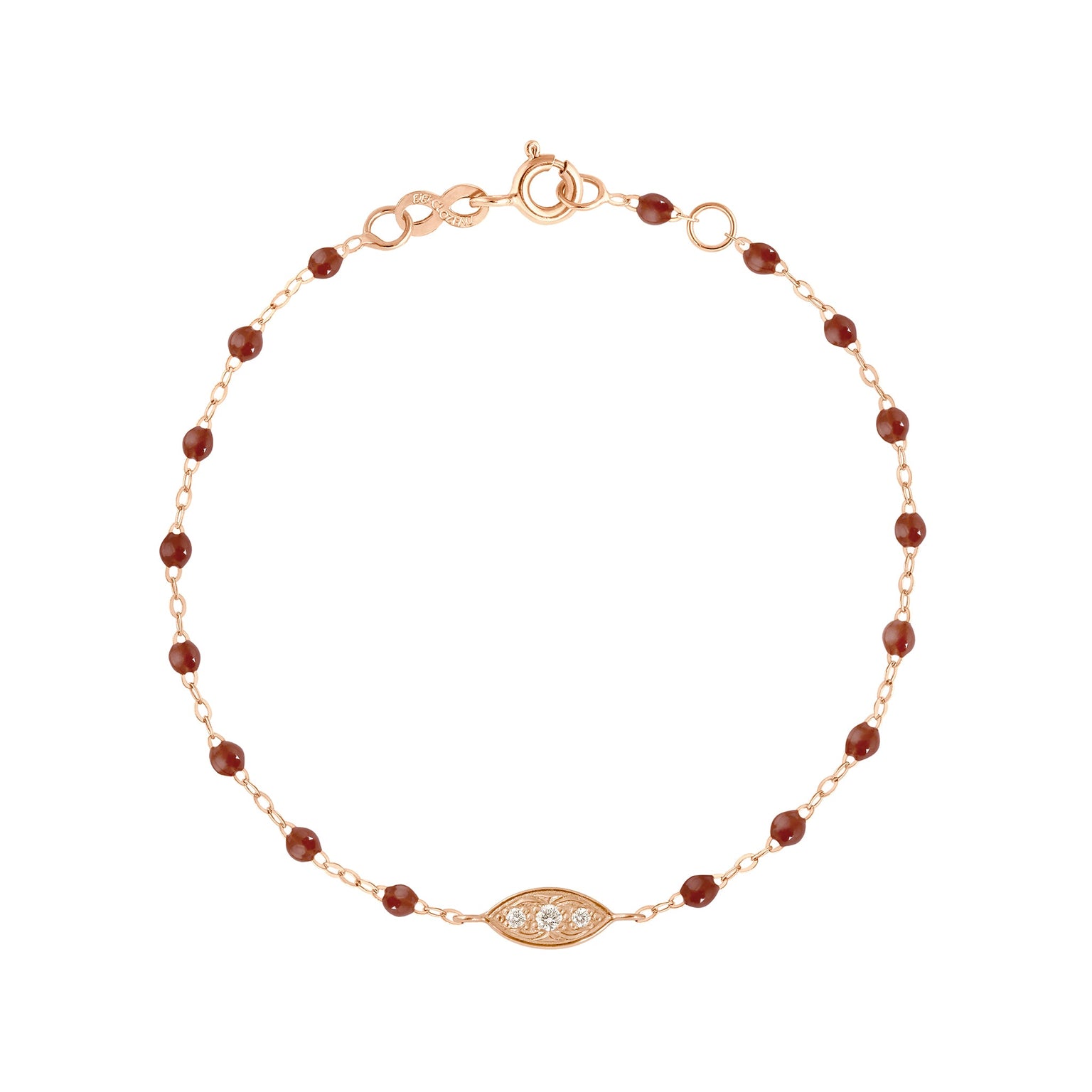 Gigi Clozeau - Bracelet moka Clin d’œil diamants, or rose, 17 cm