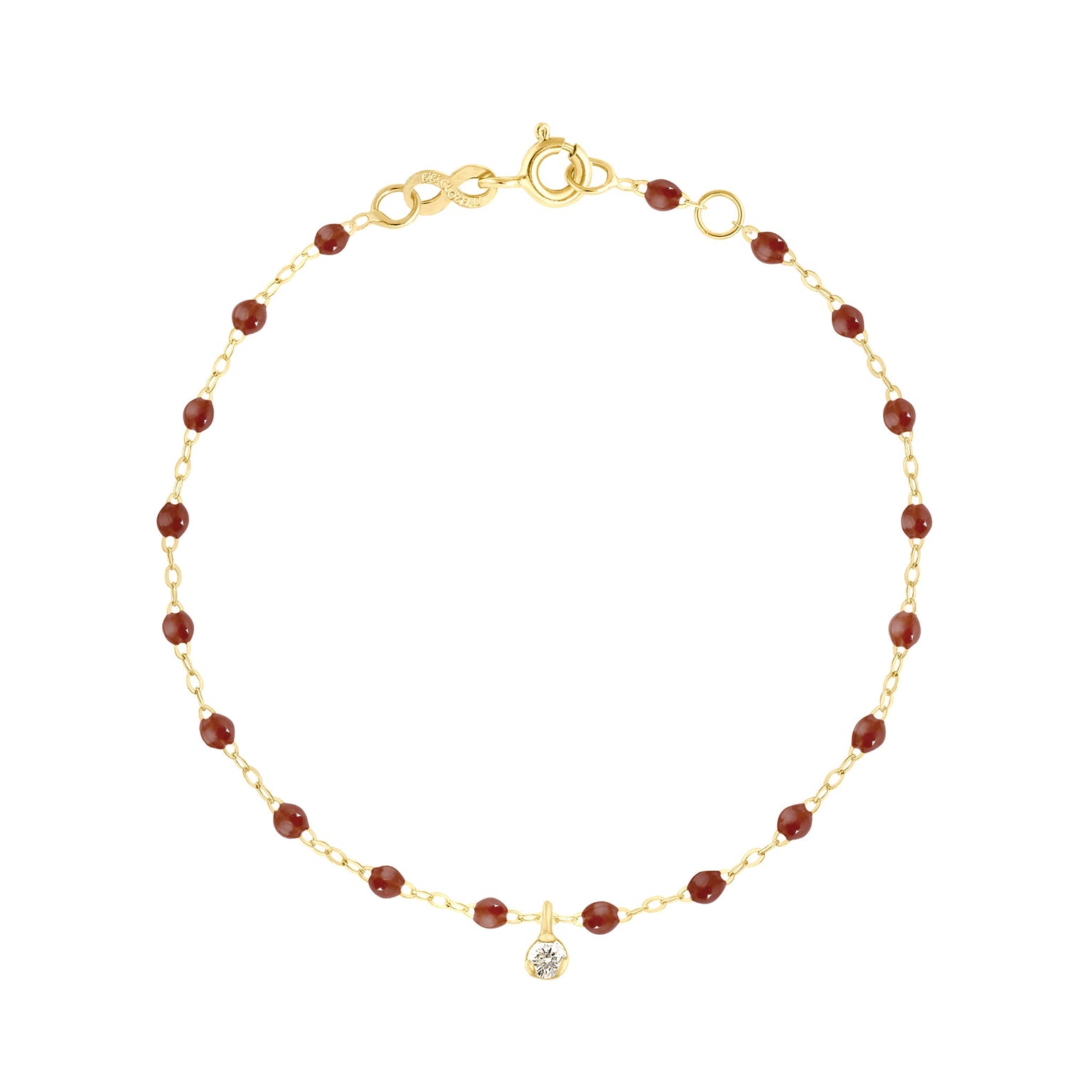 Gigi Clozeau - Bracelet moka Gigi Suprême, or jaune, 1 diamant, 17 cm
