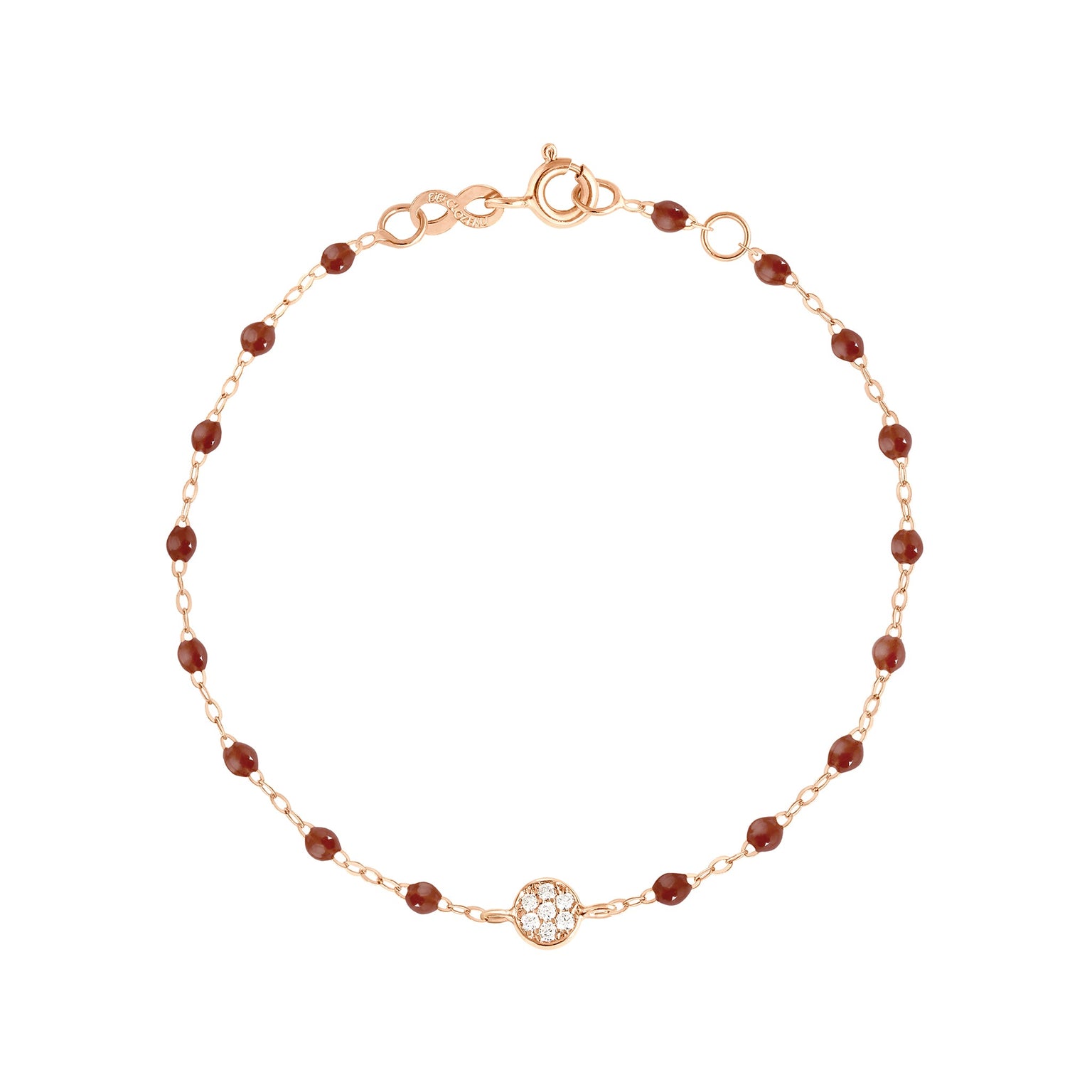 Gigi Clozeau - Bracelet moka Puce, diamants, or rose, 17 cm