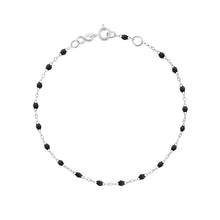 Gigi Clozeau - Bracelet noir Classique Gigi, or blanc, 24 cm