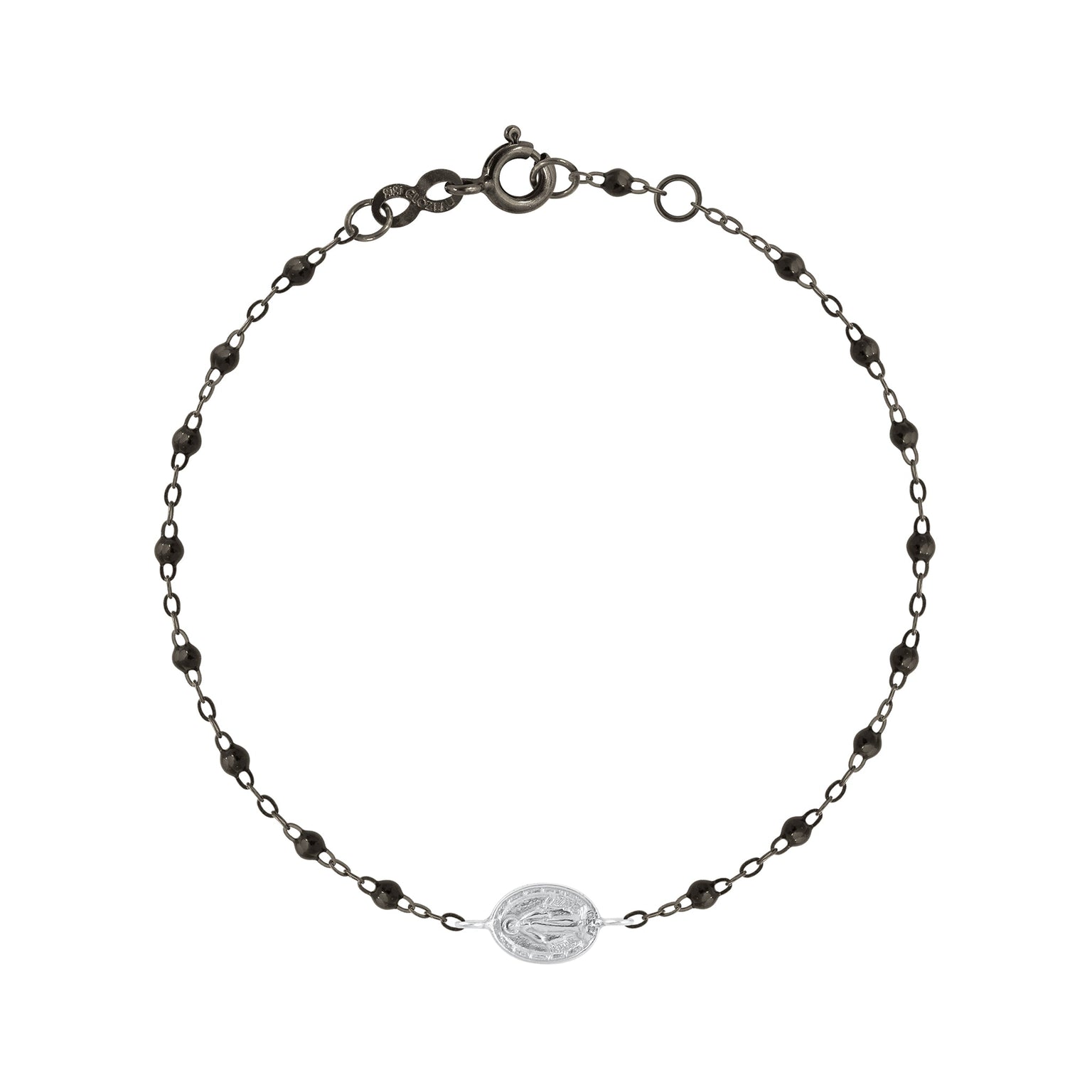 Gigi Clozeau - Bracelet noir Madone or noir et blanc, 17 cm