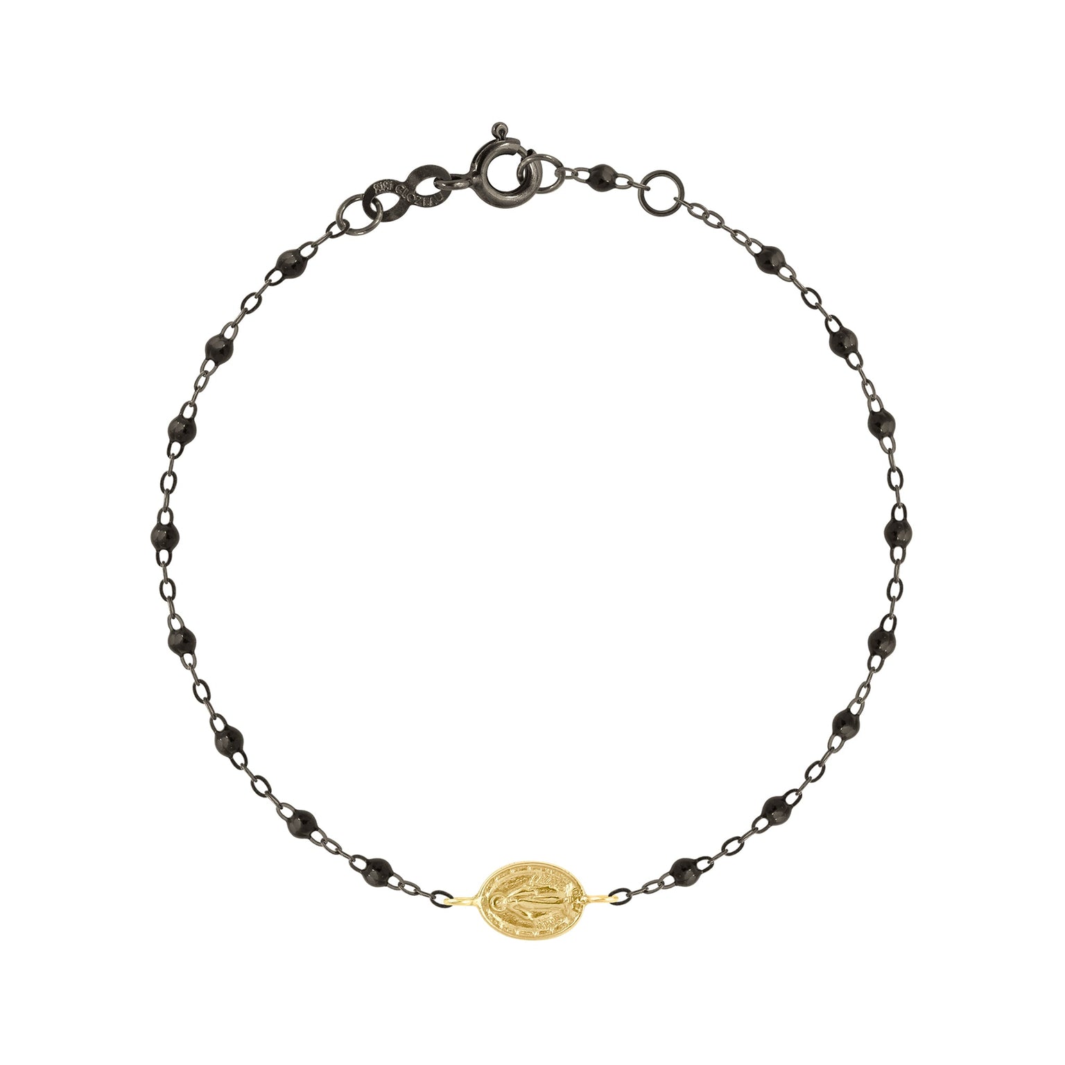 Gigi Clozeau - Bracelet noir Madone or noir et jaune, 17 cm