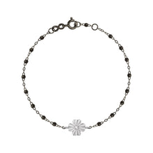 Gigi Clozeau - Bracelet noir Trèfle Lumière, diamant, or noir et blanc, 17 cm