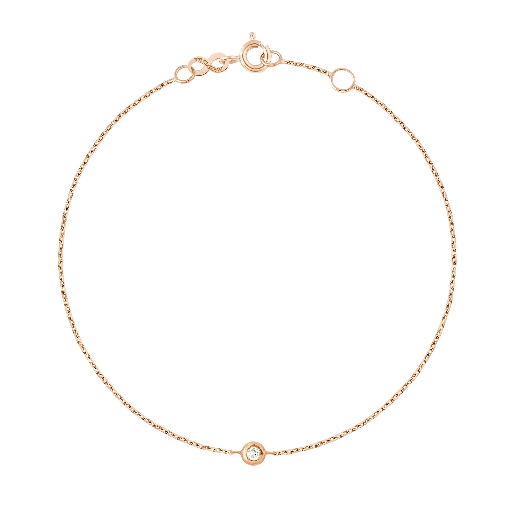 Gigi Clozeau - Bracelet Pure Gigi Dot, or rose, diamant, 17 cm