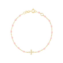 Gigi Clozeau - Bracelet rose bébé Spark diamants, or jaune, 17 cm