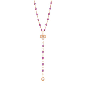 Gigi Clozeau - Chapelet galaxy Lucky Trèfle, diamants, or rose, 45 cm