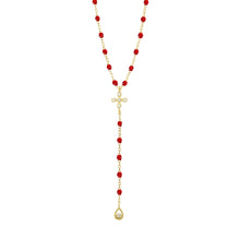 Gigi Clozeau - Chapelet rubis Spark diamants, or jaune, 45 cm